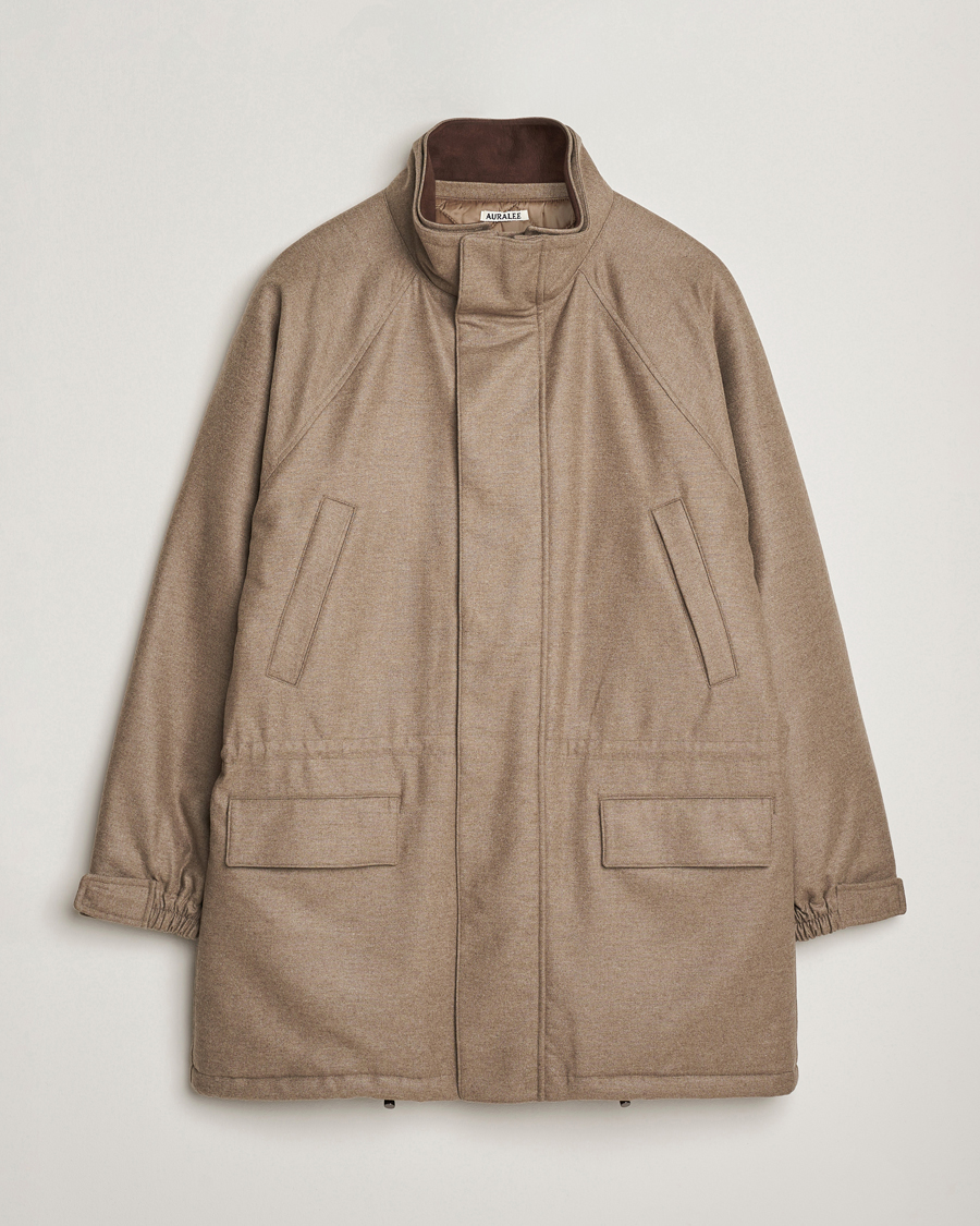 Herre | Jakker | Auralee | Wool Flannel Down Coat Brown