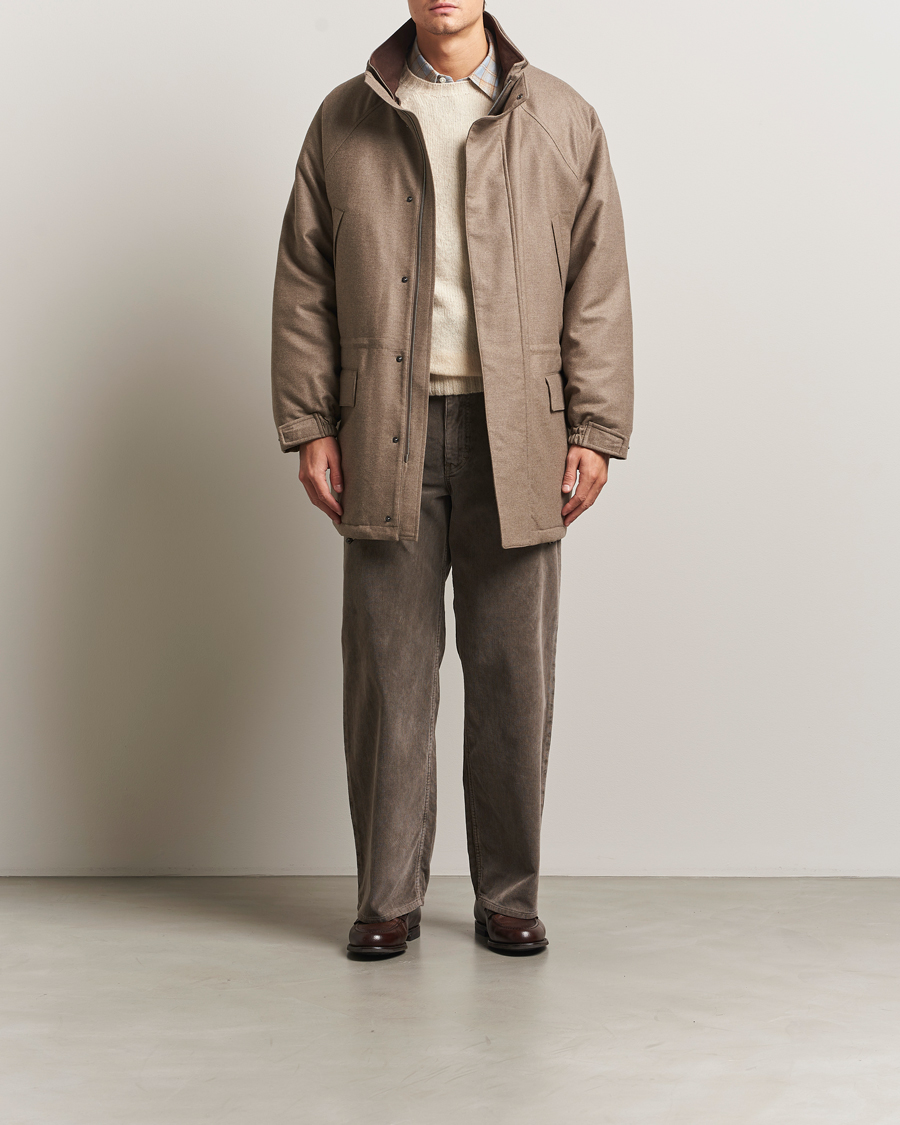 Herre | Jakker | Auralee | Wool Flannel Down Coat Brown