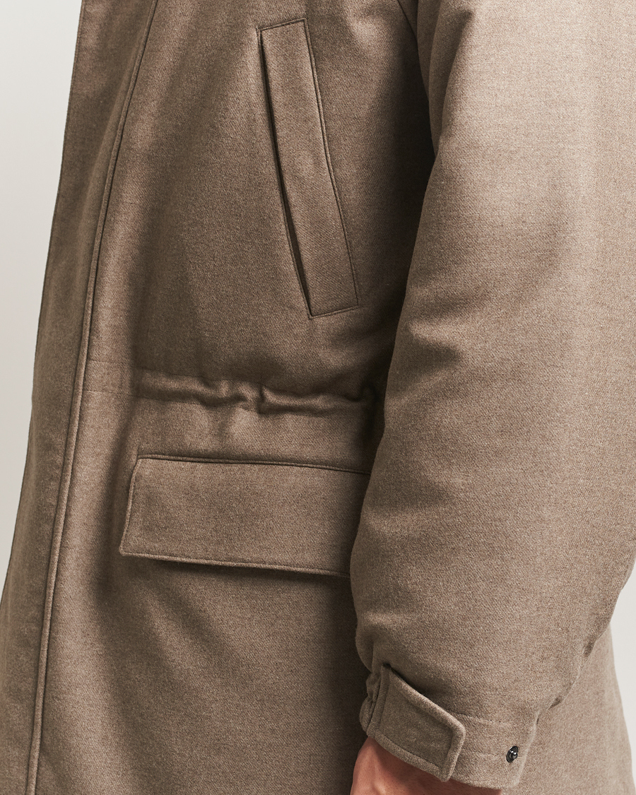 Herre | Jakker | Auralee | Wool Flannel Down Coat Brown