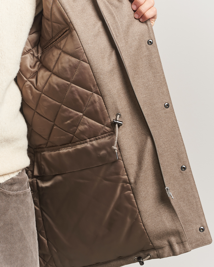 Herre | Jakker | Auralee | Wool Flannel Down Coat Brown