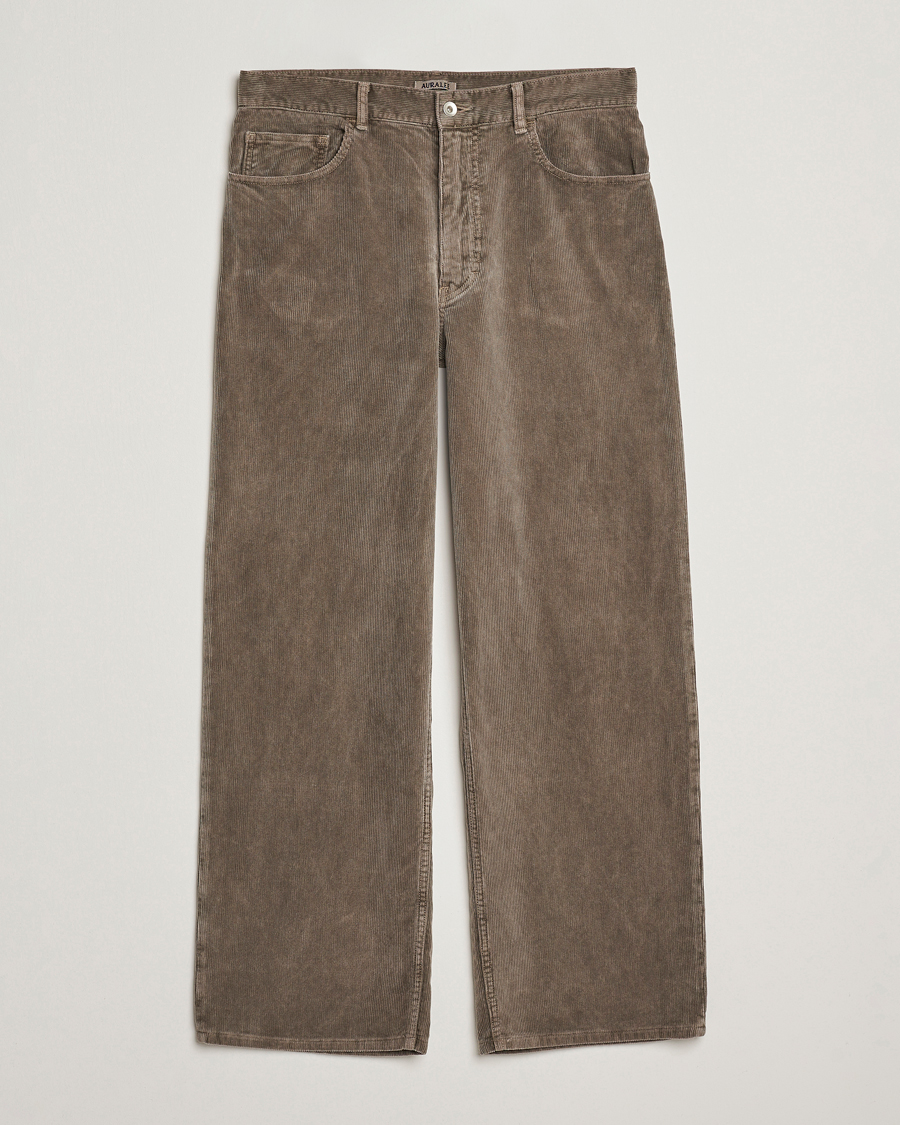Herre | Bukser | Auralee | Dyed Corduroy 5-Pocket Pants Olive