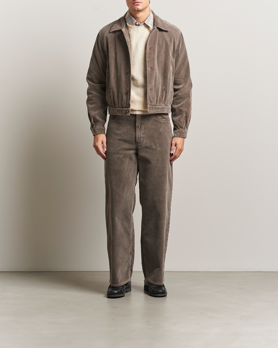 Herre | Bukser | Auralee | Dyed Corduroy 5-Pocket Pants Olive
