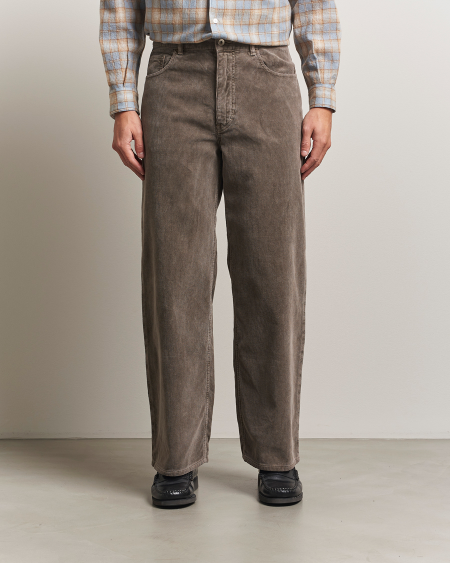 Herre | Bukser | Auralee | Dyed Corduroy 5-Pocket Pants Olive
