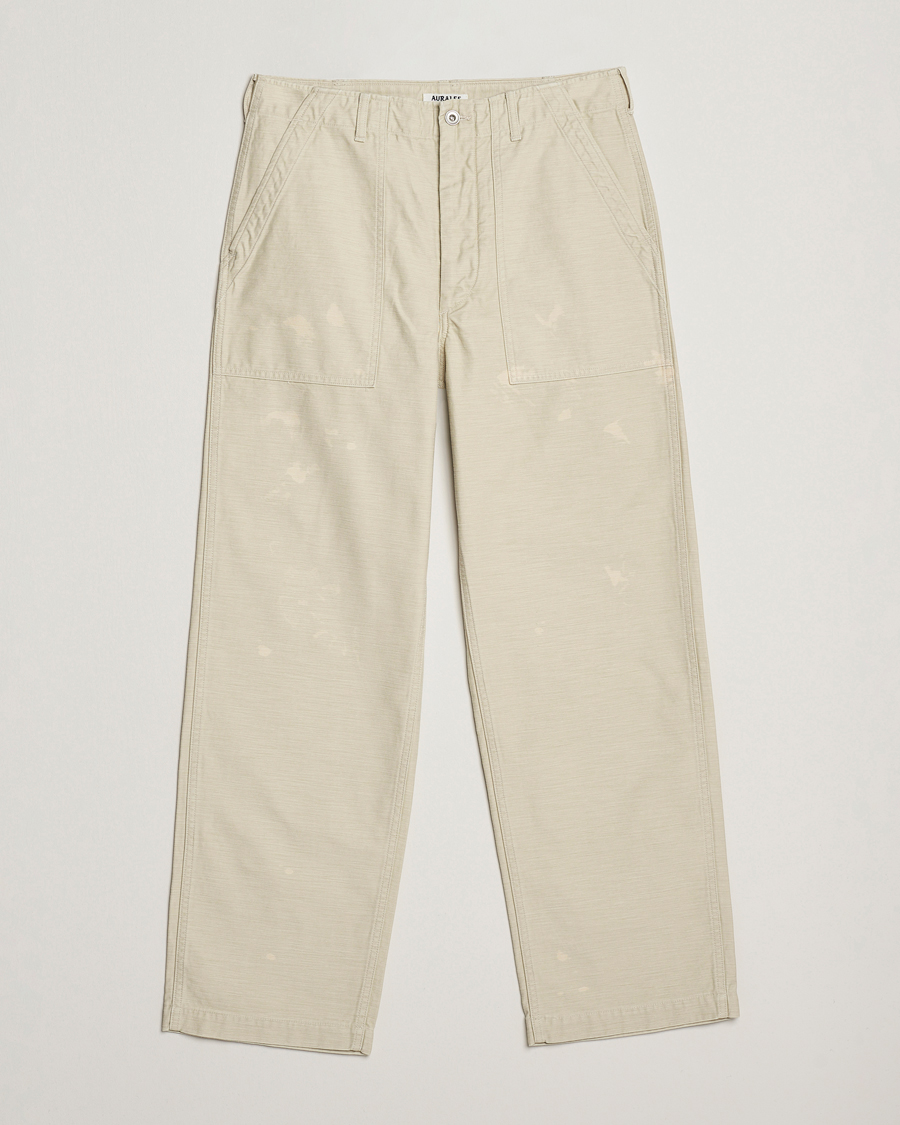 Herre | Bukser | Auralee | Bleached Satin Baker Pants Ivory
