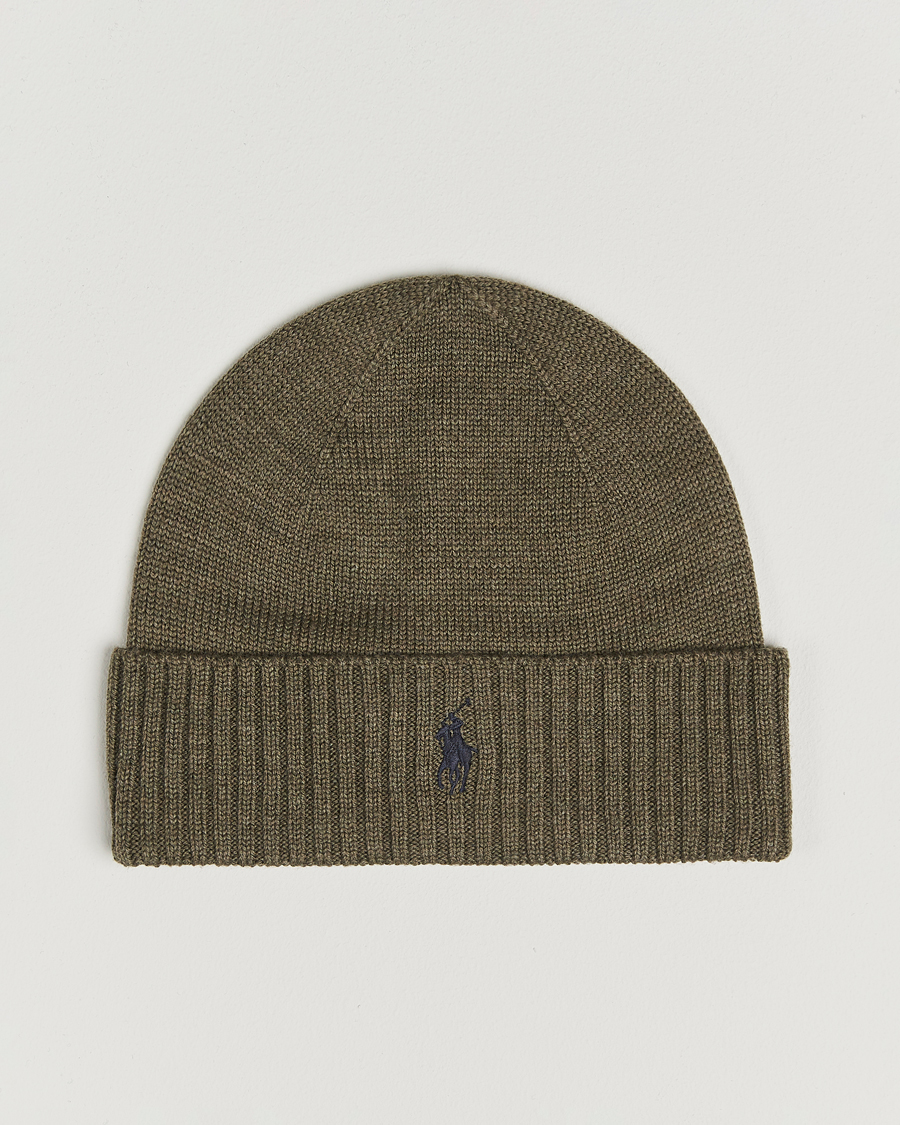 Herre | Luer | Polo Ralph Lauren | Merino Beanie Light Cargo Olive