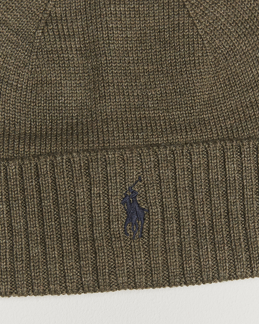 Herre | Luer | Polo Ralph Lauren | Merino Beanie Light Cargo Olive
