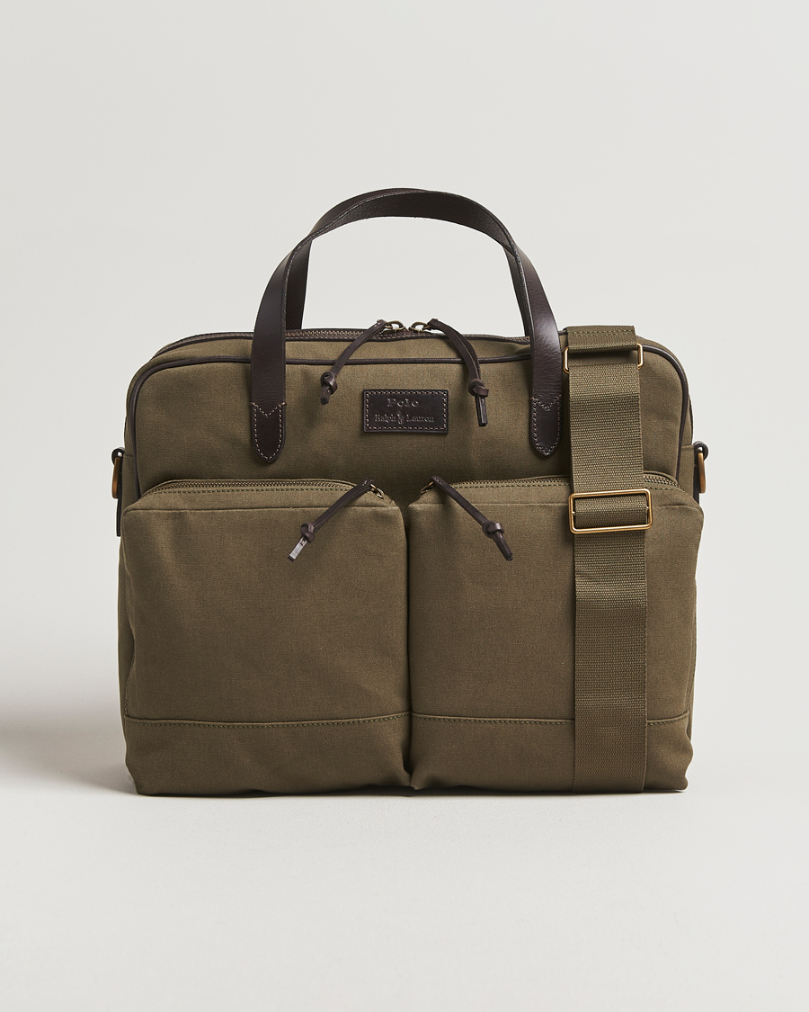 Herre | Vesker | Polo Ralph Lauren | Commuter Canvas Messenger Bag Defender Green/Brown