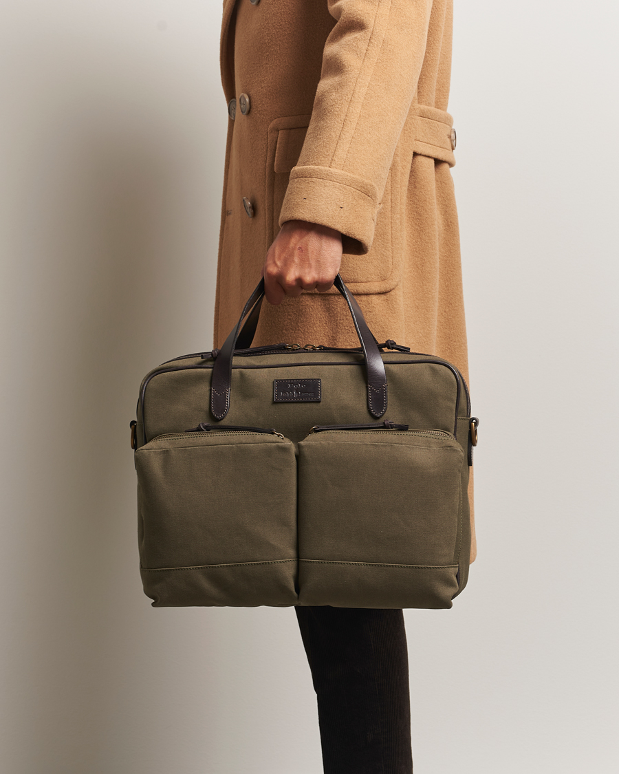 Herre | Vesker | Polo Ralph Lauren | Commuter Canvas Messenger Bag Defender Green/Brown
