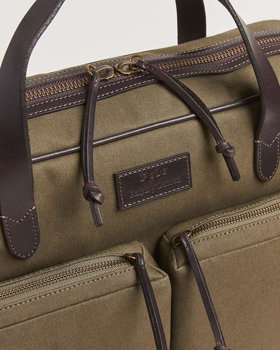 Herre | Vesker | Polo Ralph Lauren | Commuter Canvas Messenger Bag Defender Green/Brown