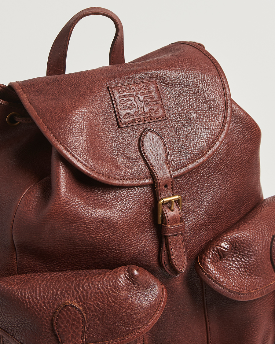 Herre | Vesker | Polo Ralph Lauren | Washed Heritage Leather Backpack British Tan
