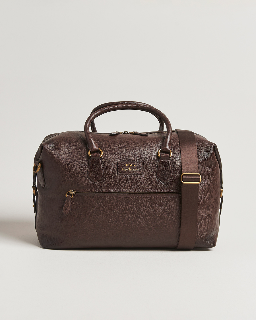 Herre | Vesker | Polo Ralph Lauren | Pebble Leather Duffle Bag Dark Brown