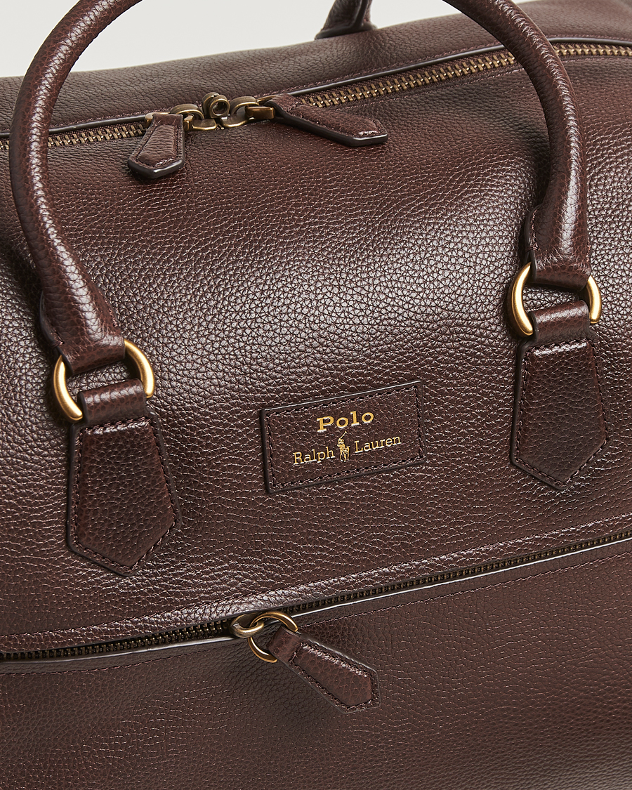 Herre | Vesker | Polo Ralph Lauren | Pebble Leather Duffle Bag Dark Brown