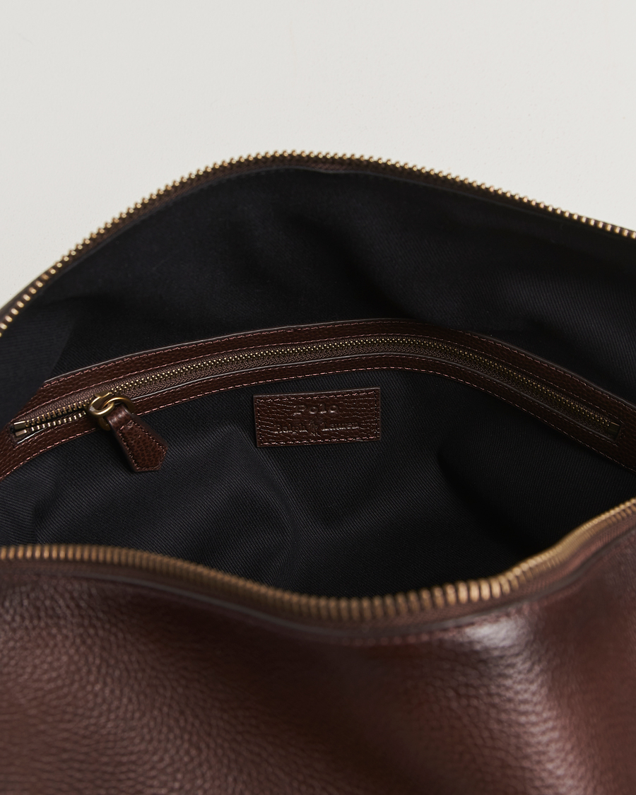 Herre | Vesker | Polo Ralph Lauren | Pebble Leather Duffle Bag Dark Brown