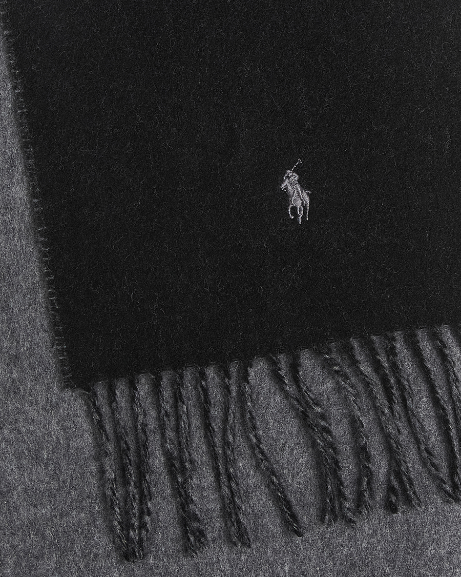 Herre | Skjerf | Polo Ralph Lauren | Reversible Wool Scarf Polo Black/Grey