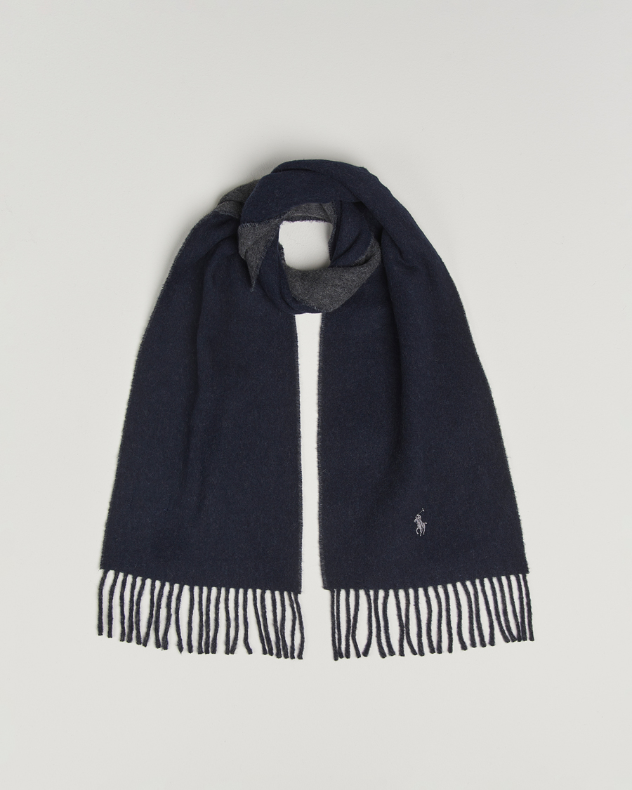 Herre | Skjerf | Polo Ralph Lauren | Reversible Wool Scarf Navy/Charcoal