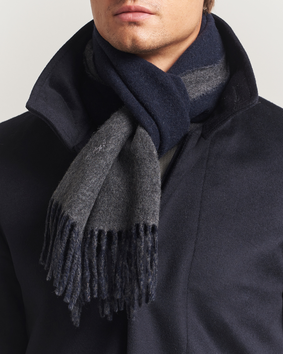 Herre | Skjerf | Polo Ralph Lauren | Reversible Wool Scarf Navy/Charcoal