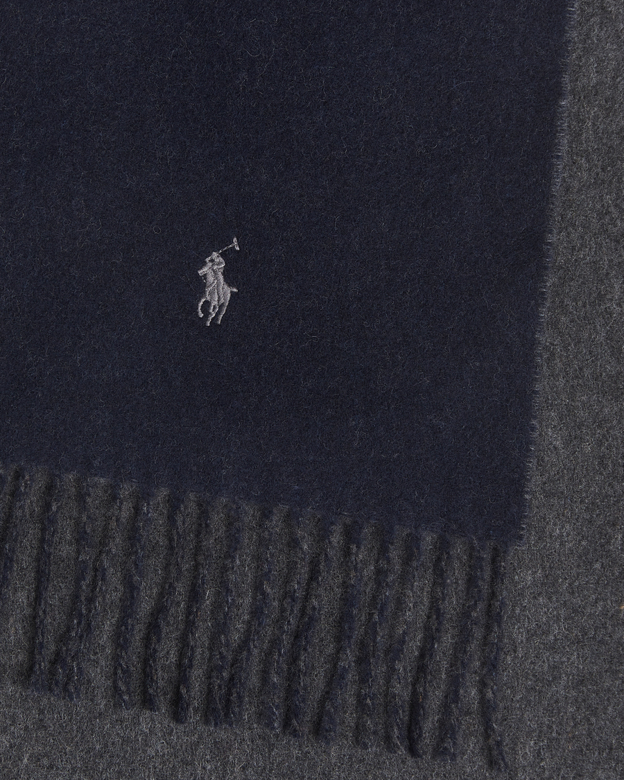 Herre | Skjerf | Polo Ralph Lauren | Reversible Wool Scarf Navy/Charcoal