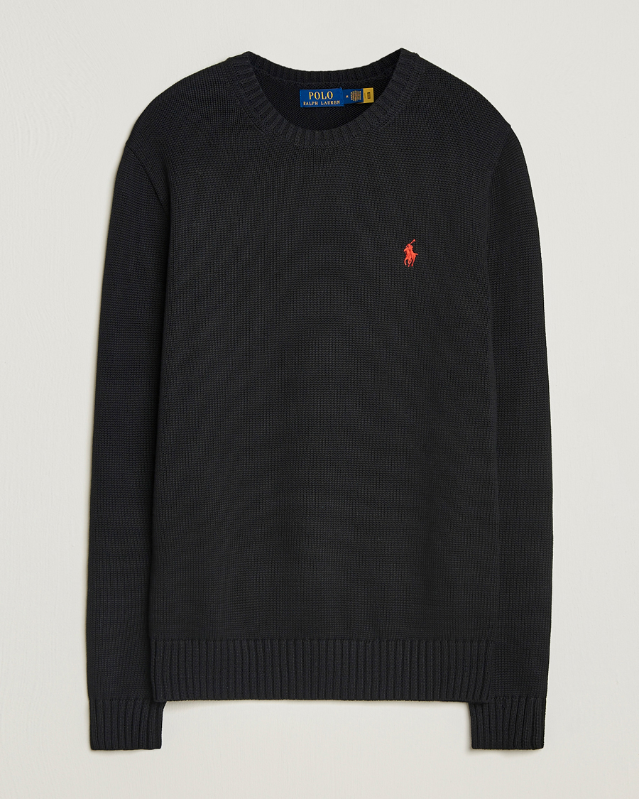Herre | Gensere | Polo Ralph Lauren | Cotton Crew Neck Sweater Polo Black