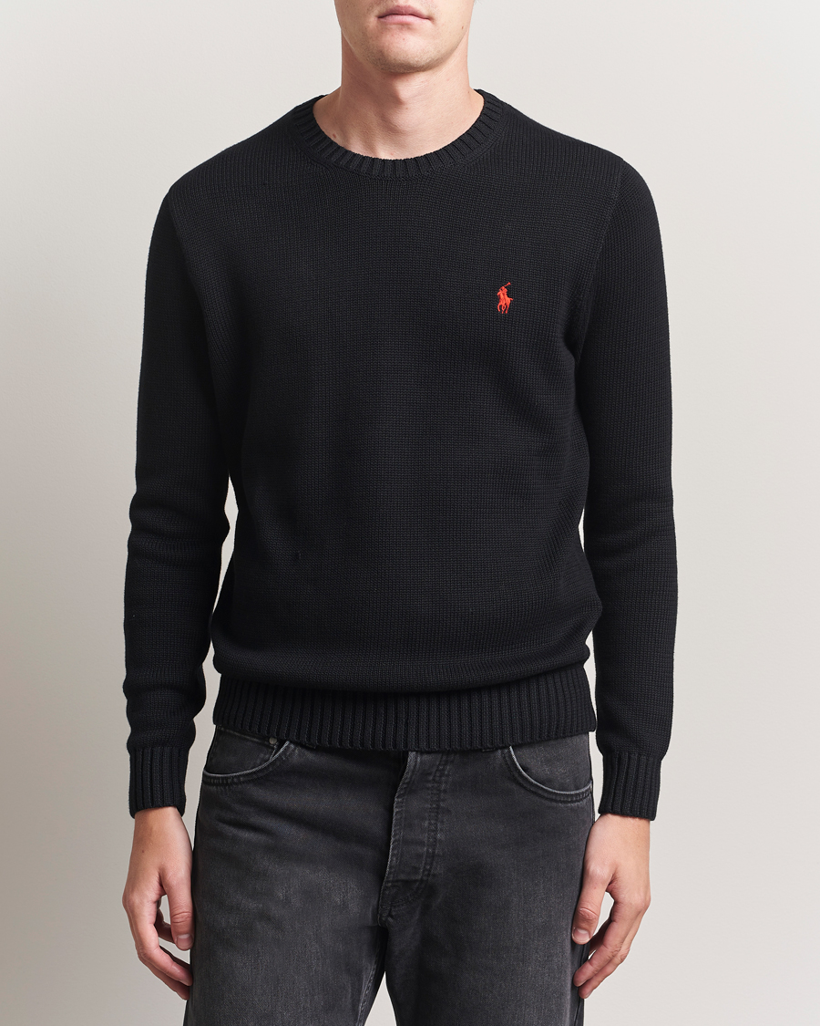 Herre | Gensere | Polo Ralph Lauren | Cotton Crew Neck Sweater Polo Black