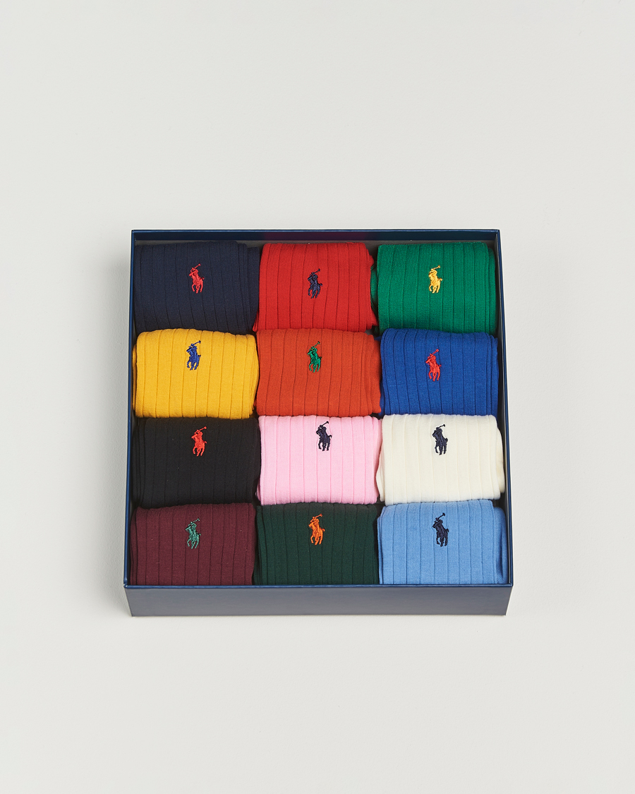 Herre | Undertøy | Polo Ralph Lauren | 12-Pack Egyptian Rib Cotton Crew Socks Multicolor