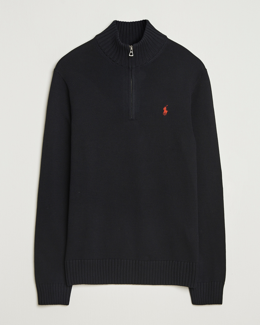 Herre | Gensere | Polo Ralph Lauren | Cotton Pullover Half-Zip Polo Black
