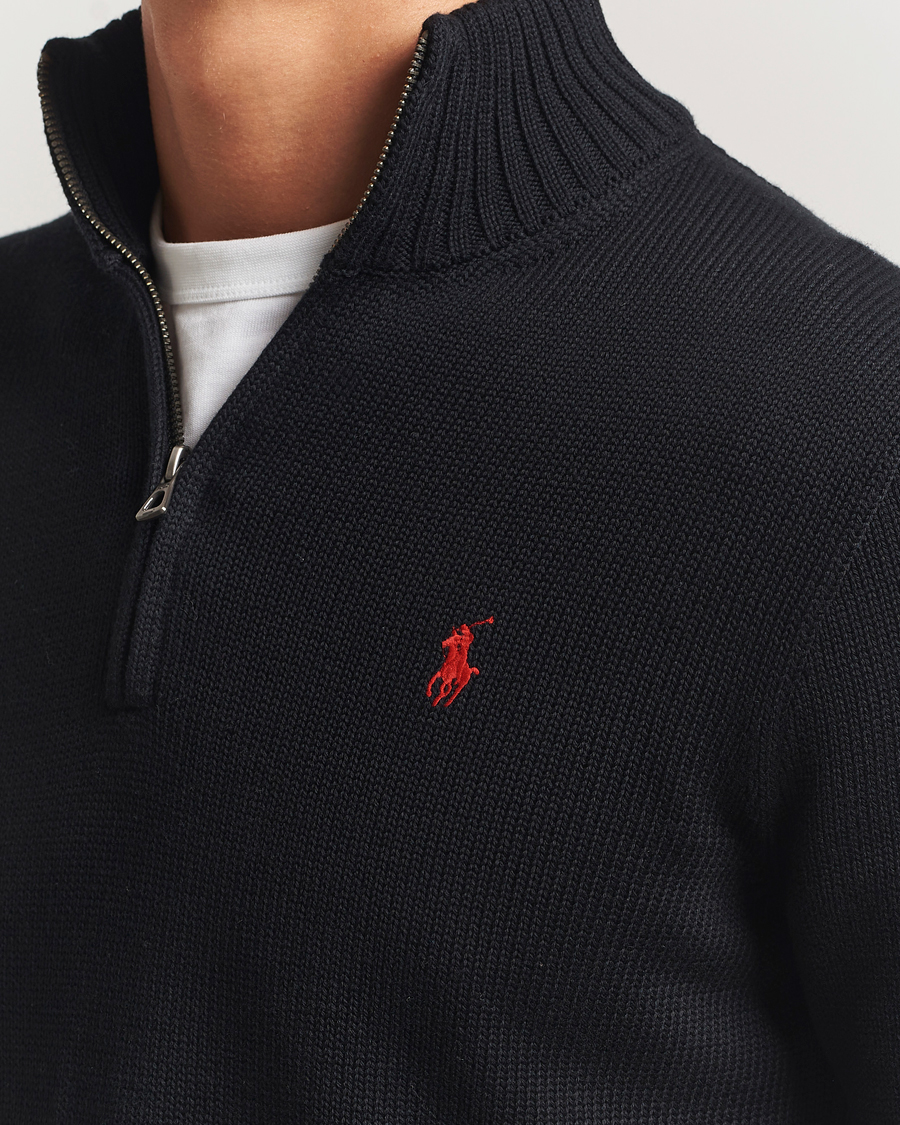 Herre | Gensere | Polo Ralph Lauren | Cotton Pullover Half-Zip Polo Black