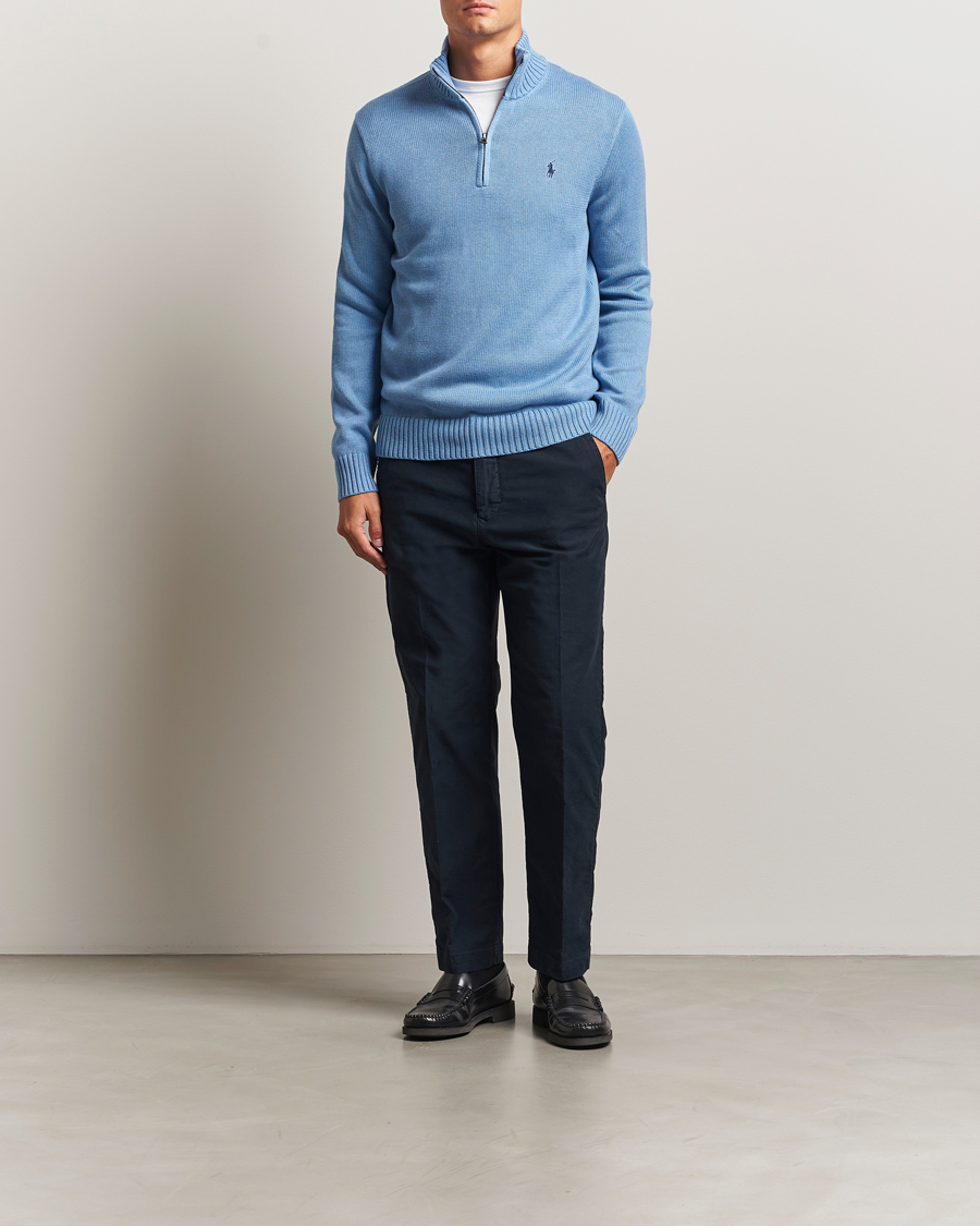 Herre | Gensere | Polo Ralph Lauren | Cotton Pullover Half-Zip Soft Royal Heather