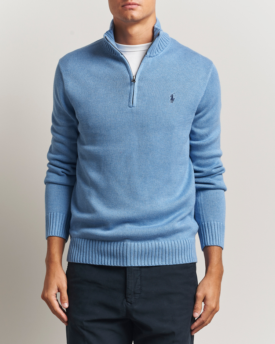 Herre | Gensere | Polo Ralph Lauren | Cotton Pullover Half Zip Soft Royal Heather