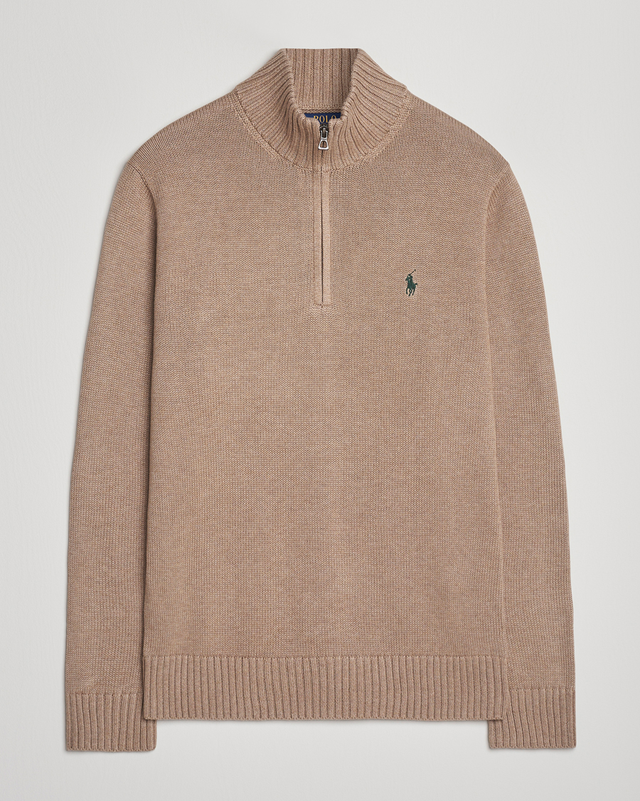 Herre | Gensere | Polo Ralph Lauren | Cotton Pullover Half-Zip Bronze Melange