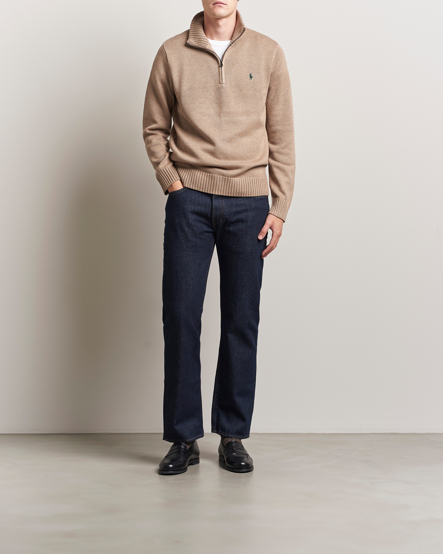 Herre | Gensere | Polo Ralph Lauren | Cotton Pullover Half-Zip Bronze Melange