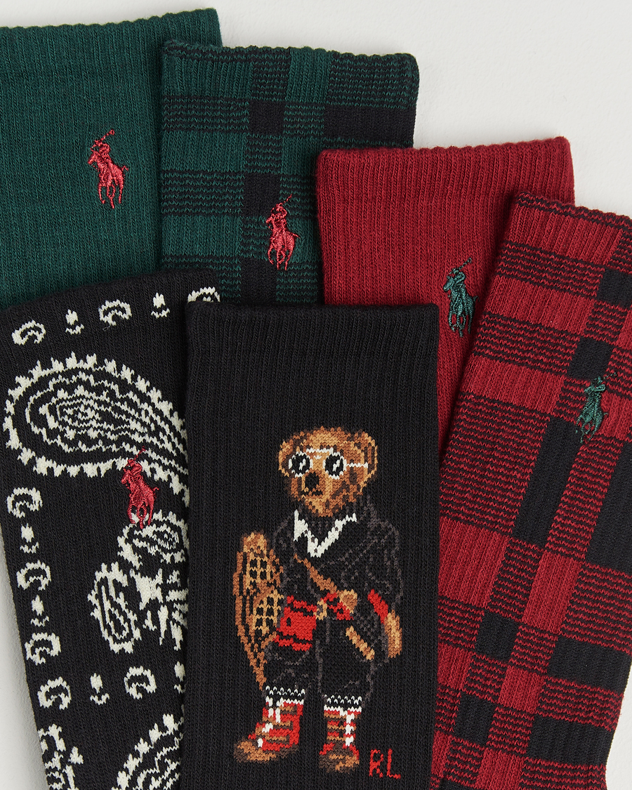 Herre | Undertøy | Polo Ralph Lauren | 6-Pack Crew Sock Red/Green/Black