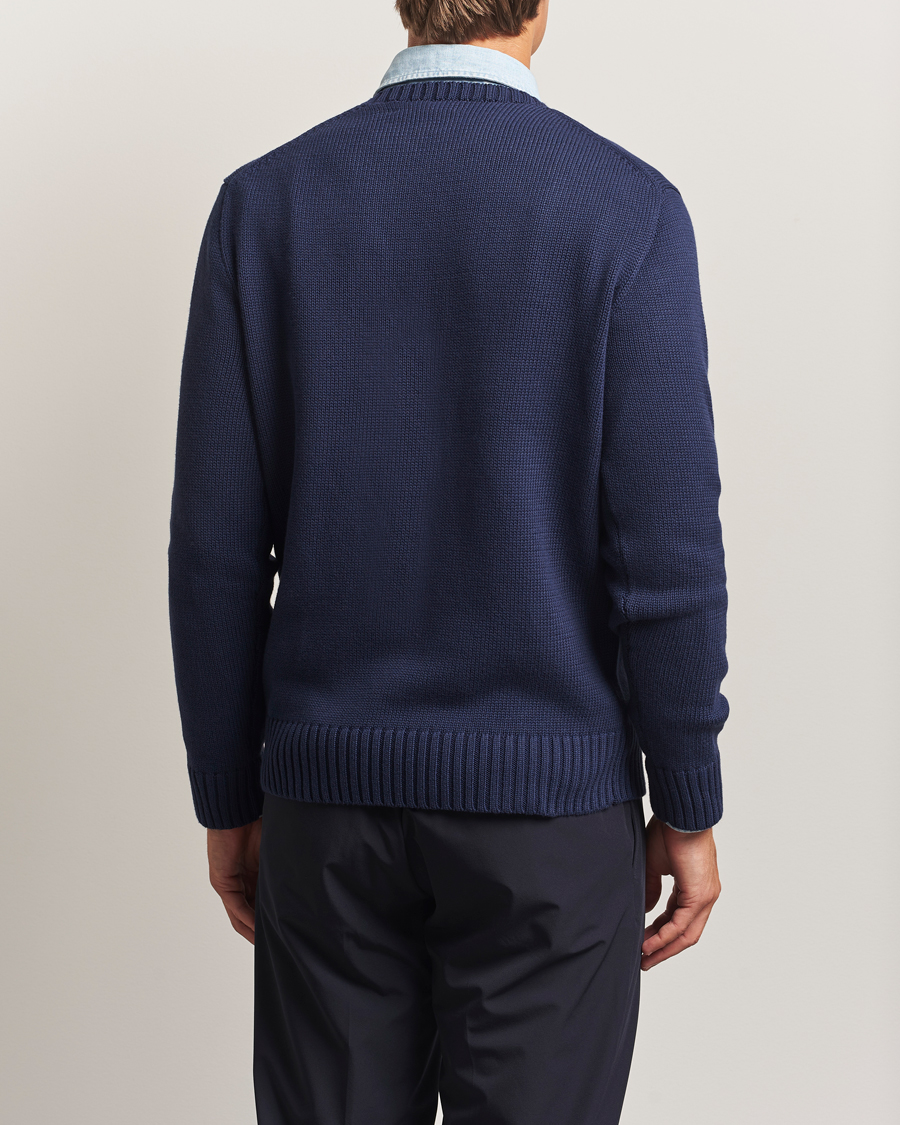 Herre | Gensere | RLX Ralph Lauren | Cotton Crew Neck Bear Sweater Refined Navy