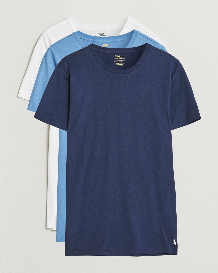 Herre | T-Shirts | Polo Ralph Lauren | 3-Pack Crew Neck T-Shirt Blue/White/Navy