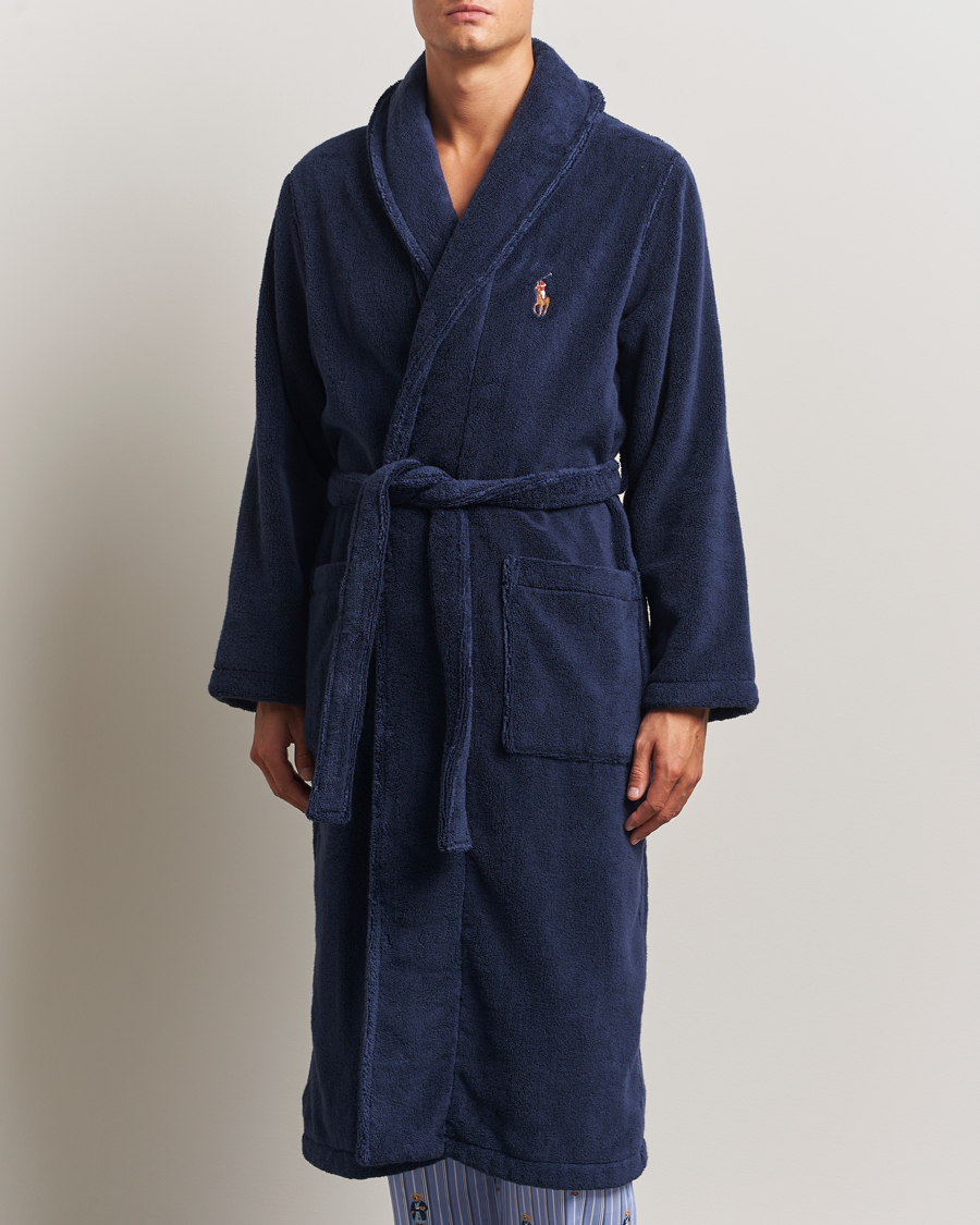 Herre | Pyjamaser og badekåper | Polo Ralph Lauren | Cotton Terry Logo Robe Cruise Navy