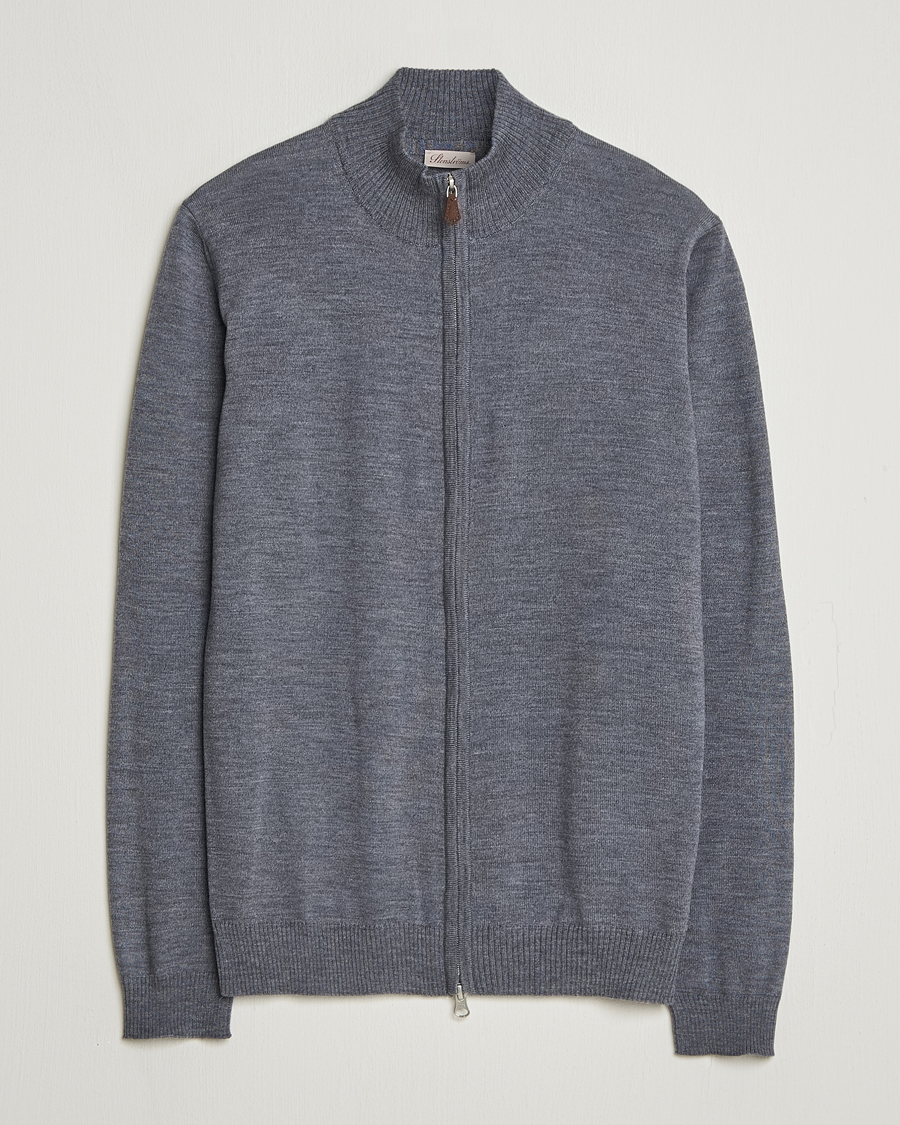 Herre | Gensere | Stenströms | Merino Full Zip Grey
