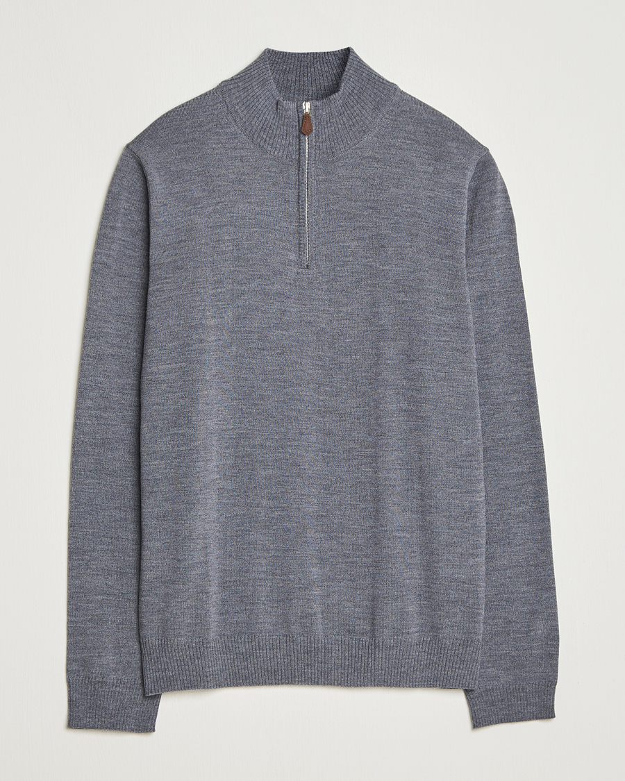Herre | Gensere | Stenströms | Merino Half-Zip Grey