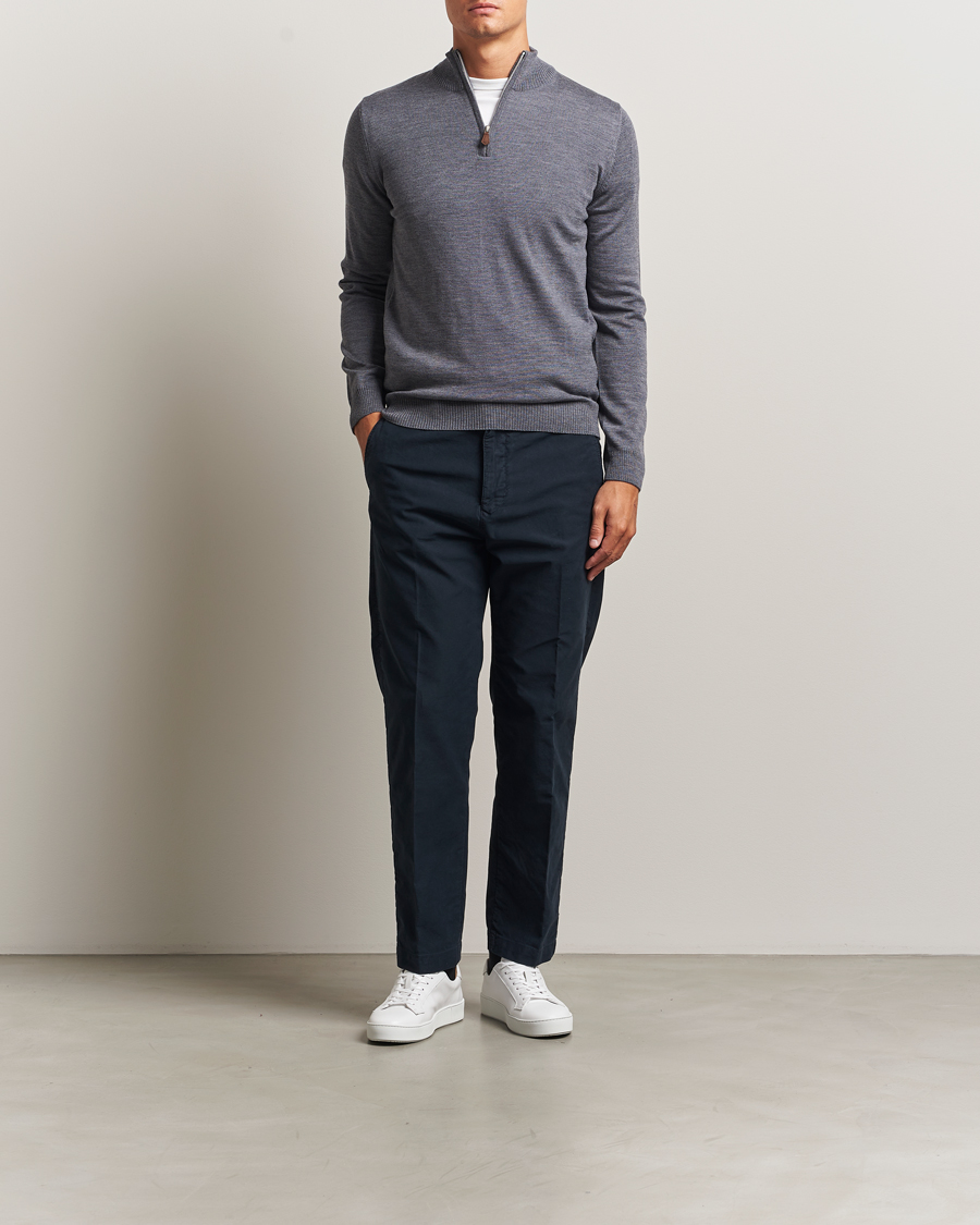 Herre | Gensere | Stenströms | Merino Half-Zip Grey