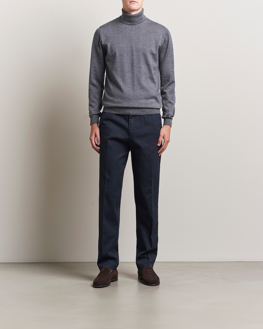 Herre | Gensere | Stenströms | Merino Rollneck Grey