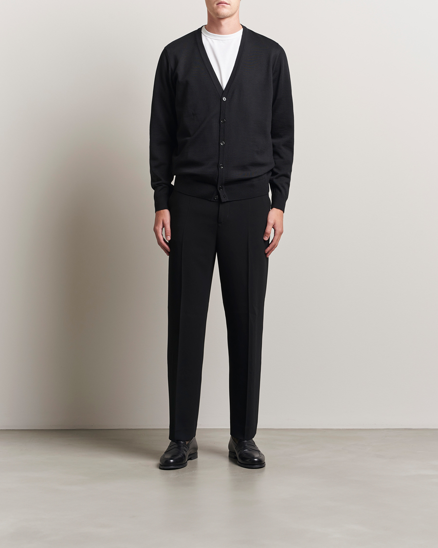 Herre | Gensere | Stenströms | Merino Cardigan Black