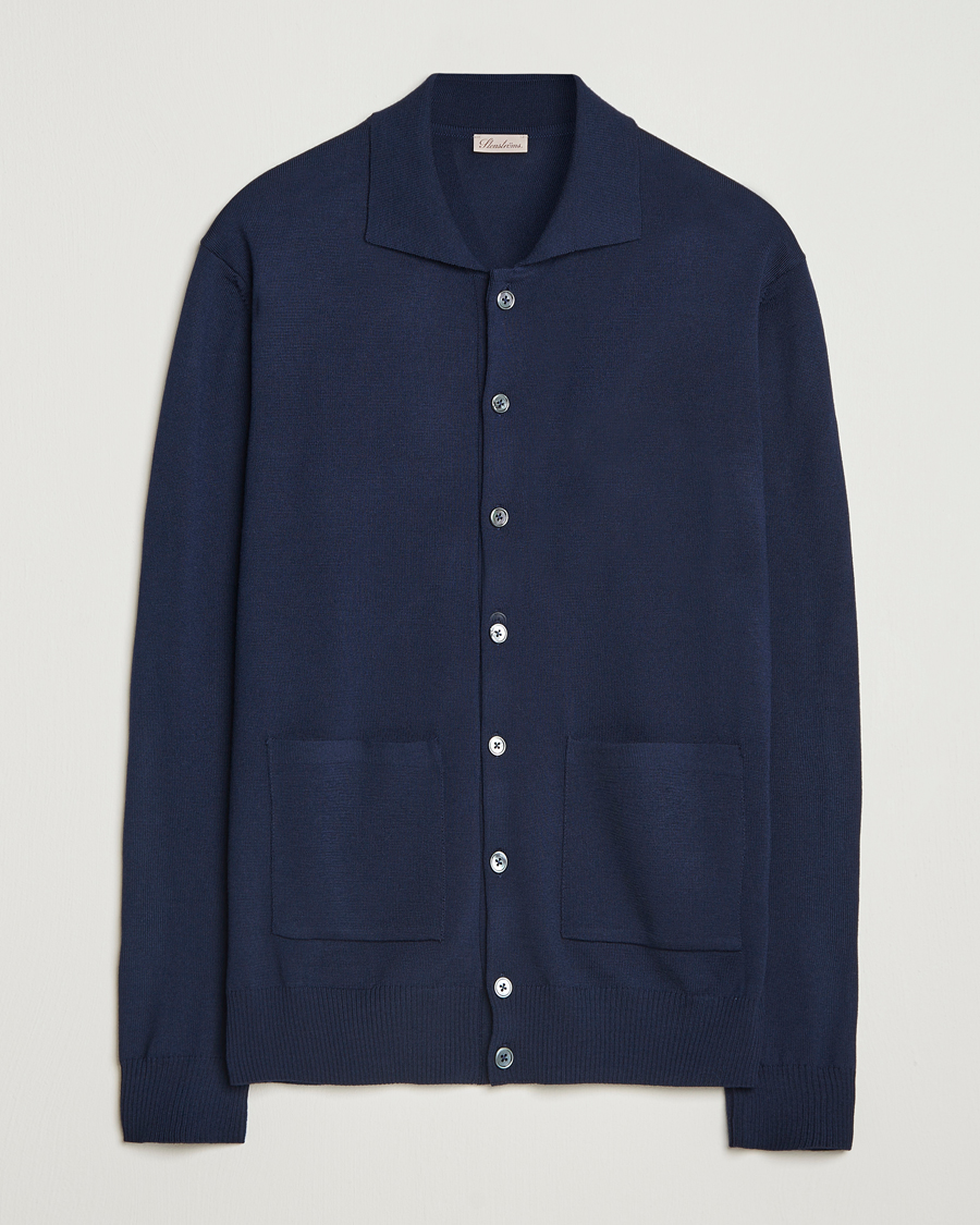 Herre | Gensere | Stenströms | Merino Pocket Cardigan Navy