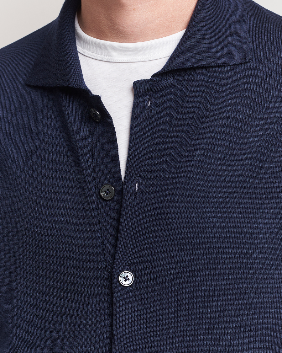 Herre | Gensere | Stenströms | Merino Pocket Cardigan Navy