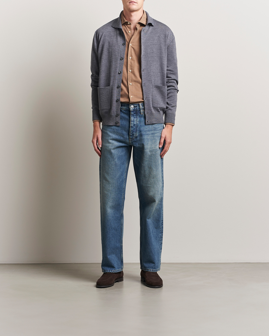Herre | Gensere | Stenströms | Merino Pocket Cardigan Grey