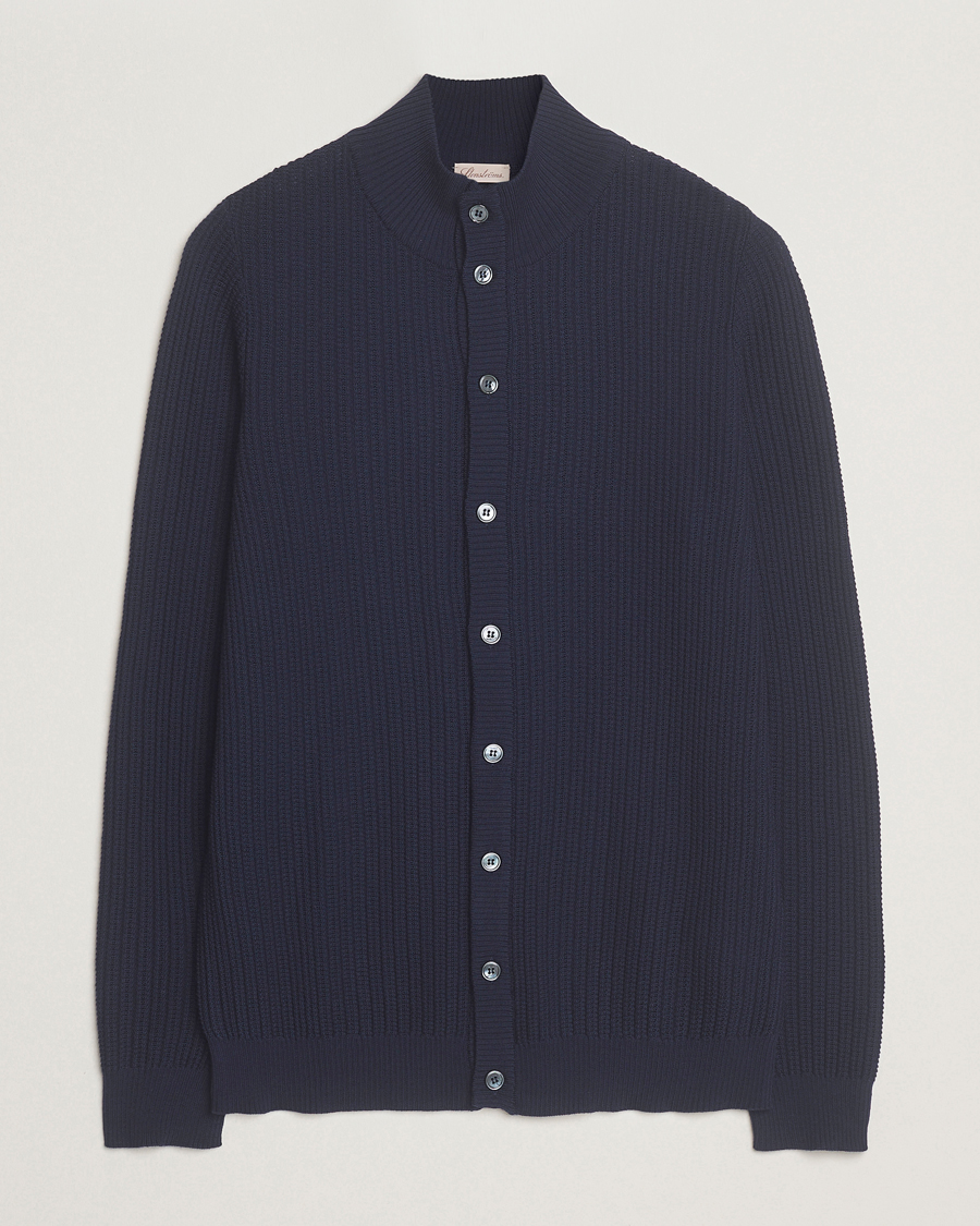 Herre | Gensere | Stenströms | Knitted Structure Cardigan Navy