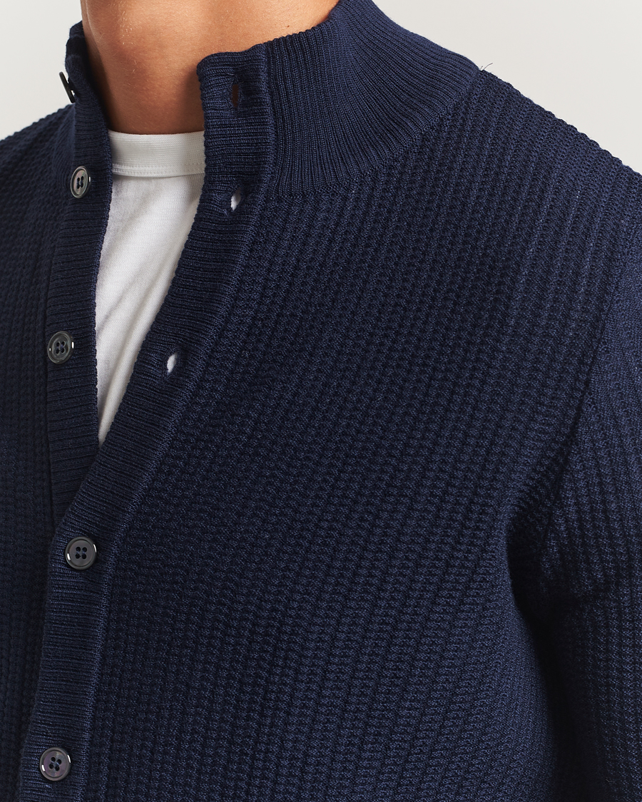 Herre | Gensere | Stenströms | Knitted Structure Cardigan Navy