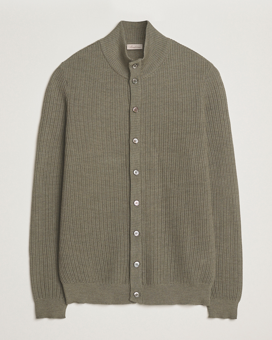 Herre | Gensere | Stenströms | Knitted Structure Cardigan Green