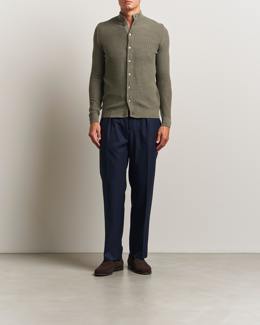 Herre | Gensere | Stenströms | Knitted Structure Cardigan Green