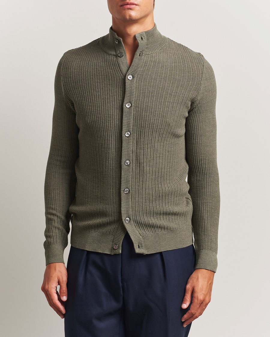 Herre | Gensere | Stenströms | Knitted Structure Cardigan Green