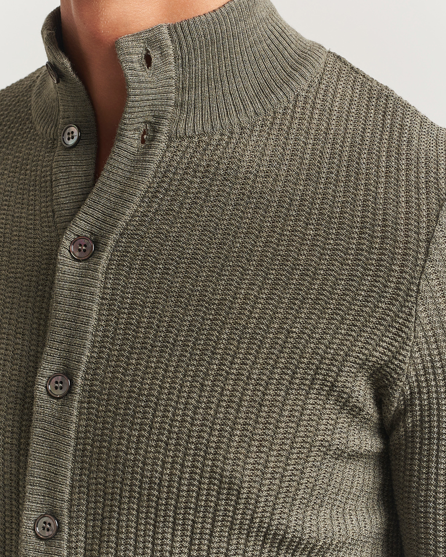 Herre | Gensere | Stenströms | Knitted Structure Cardigan Green
