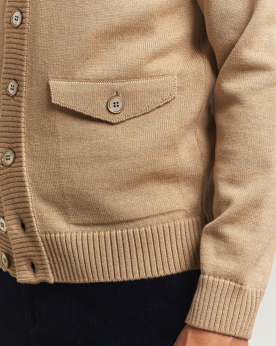 Herre | Gensere | Stenströms | Chunky Knitted Merino Cardigan Beige