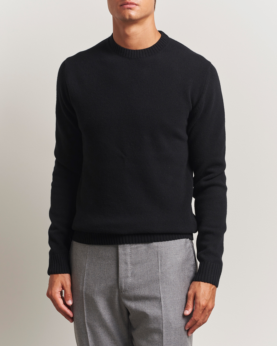 Herre | Gensere | Stenströms | Brushed Merino Crew Neck Black